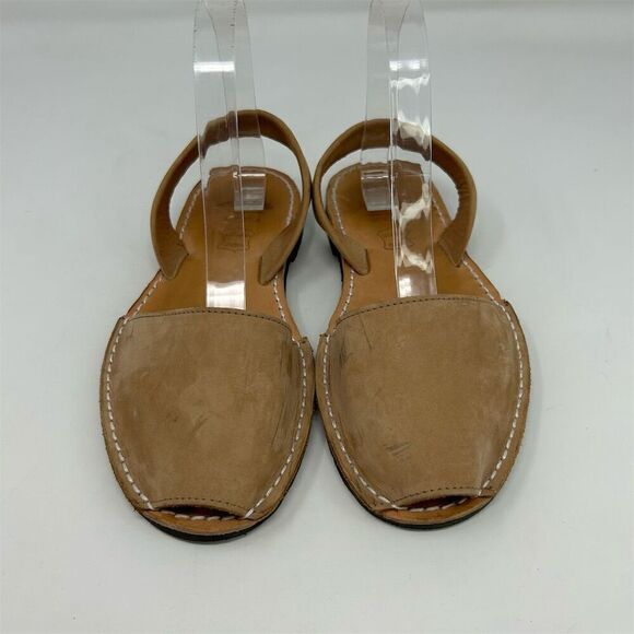 Ciutadella de Menorca Spain Avarcus Brown Leather Slingback Sandals Size 6 - Picture 4 of 13